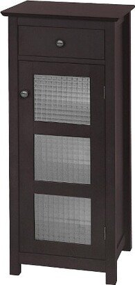 Teamson Home Wooden Bathroom Cabinet Floor Door & Drawer Brown 6223