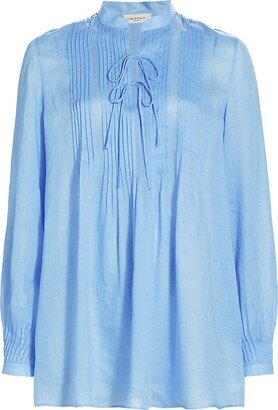 Pintuck-Pleated Blouse