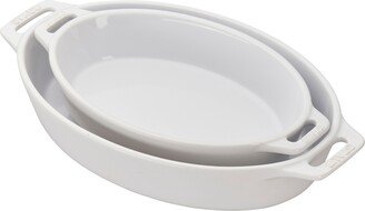 Ceramic 2 Piece Oval Baking Dish Set