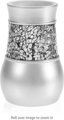 Crackled Glass Silver Bathroom Tumbler Cup