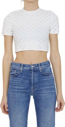 Logo Embellished Cropped Top