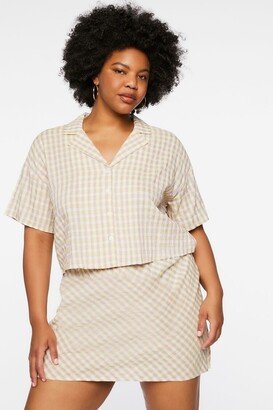 Plus Size Plaid Mini Skirt-AA