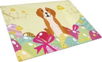 BB6110LCB Easter Eggs English Foxhound Glass Cutting Board