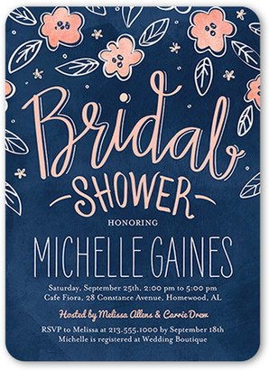 Bridal Shower Invitations: Sweet Blooming Bride Bridal Shower Invitation, Pink, Standard Smooth Cardstock, Rounded