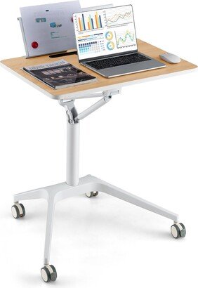 Pneumatic Standing Desk Rolling Adjustable Laptop Cart Podium