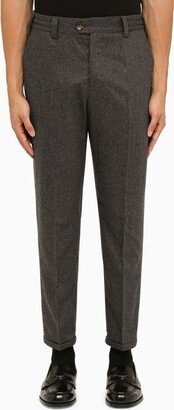 PT Torino Grey wool cropped trousers