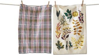 tagltd Falling Leaves Dishtowel Set Of 2 Dish Cloth For Drying Dishes And Cooking