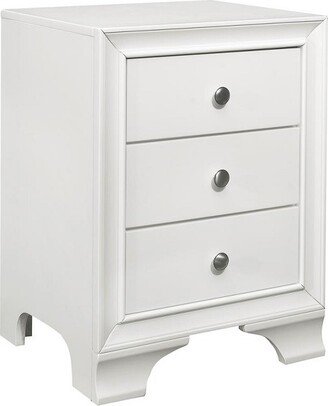 Centralia 3-Drawers Transitional Wood Nightstand in White - Lexicon