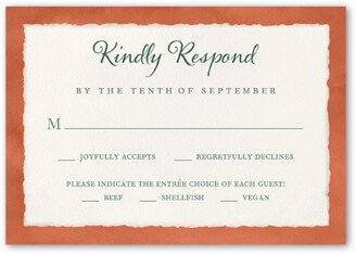 Rsvp Cards: Rustic Borders Wedding Response Card, Orange, Matte, Pearl Shimmer Cardstock, Square