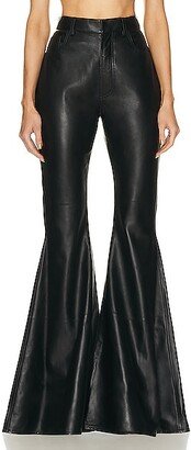 Leather Flare Pant in Black