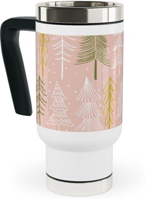 Travel Mugs: Oh' Christmas Tree Travel Mug With Handle, 17Oz, Pink