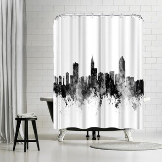 71 x 74 Shower Curtain, Raleigh North Carolina Skyline by Michael Tompsett - Art Pause