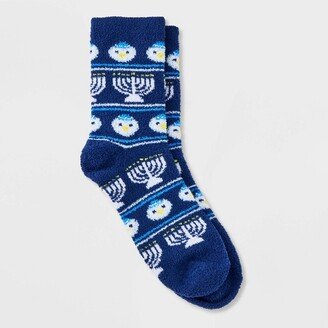 Wondershop Women' Penguin Cozy Hanukkah Crew Sock - Wonderhop™ Navy/White 4-10