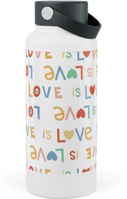 Photo Water Bottles: Love Is Love - Lgbtqia Rainbow - Multi Stainless Steel Wide Mouth Water Bottle, 30Oz, Wide Mouth, Multicolor