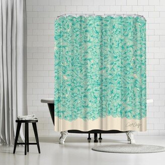 71 x 74 Shower Curtain, Abstract Pattern Turquoise by Cat Coquillette
