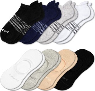 Women's Ankle & Lightweight No Show Sock 8-Pack - Solids Mix - Large - Cotton