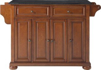 Alexandria Black Granite Top Kitchen Island - Wood & Cherry