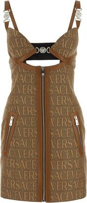 Cut-Out Jacquard Sleeveless Mini Dress