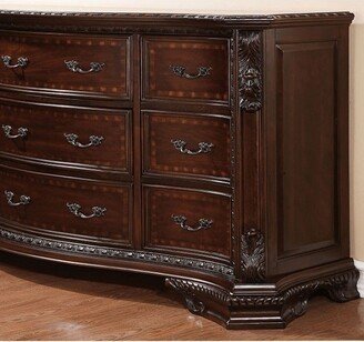 Ultra-Fine Designer Wooden Dresser, Dark Walnut Brown