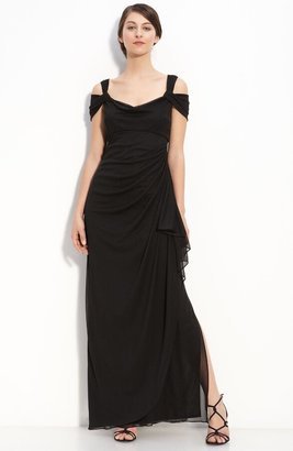 Cold Shoulder Ruffle Gown