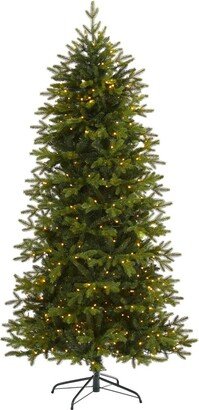 Belgium Fir Natural Look Artificial Christmas Tree with Lights, 84