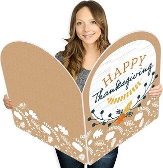 Big Dot of Happiness Happy Thanksgiving - Fall Giant Greeting Card - Big Shaped Jumborific Card