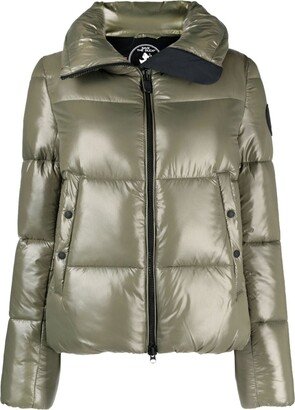 Logo-Print High-Neck Puffer-Jacket