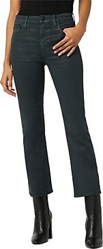 The Callie Coated High Rise Cropped Bootcut Jeans in Monteverde