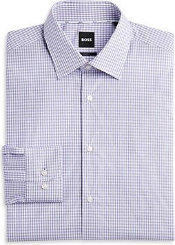 Max Micro Check Cotton Blend Slim Fit Dress Shirt