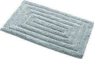 Knightsbridge Stylish And Comfortable All Season Traditional Racetrack Design Cotton Bath Rug 21 X 34 Light Blue