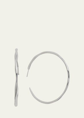 Large Squiggle Hoop Earrings in Sterling Silver