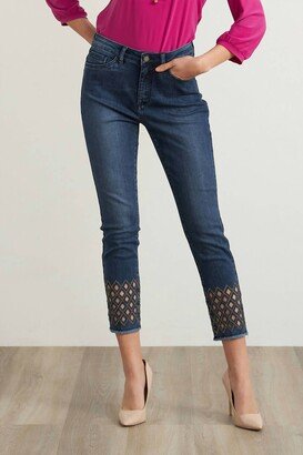 Diamond Cutout Jeans In Denim