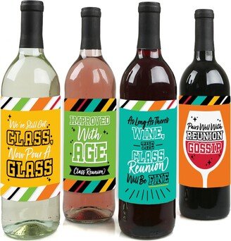 Big Dot Of Happiness Still Got Class - Reunion Party Decorations - Wine Bottle Label Stickers 4 Ct