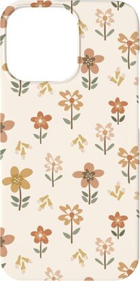 Custom Iphone Cases: Retro Park Wildflowers Phone Case, Slim Case, Matte, Iphone 13 Mini, Beige