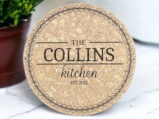 Personalized Natural Cork Trivet | Unique & One-Of-A-Kind Elegant & Functional Home Decor Eco-Friendly Kitchen Accessory