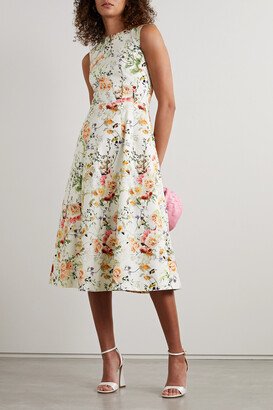 Eloise Floral-print Cotton-blend Twill Midi Dress - White