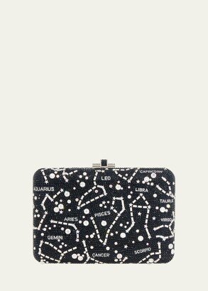 Slim Slide Zodiac Sign Constellations Clutch With Removable Chain Strap-AA