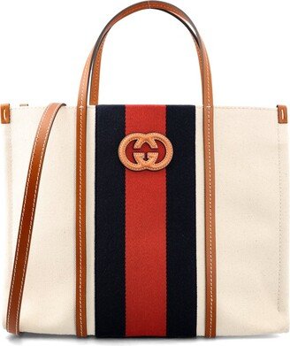 Signature Stripe-Detail Top Handle Bag