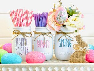 White Easter Mason Jar Decor