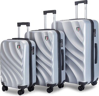 TUCCI Italy Cremosa Textured 3-Piece Luggage Set-AA