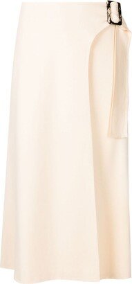 Alcaçuz Side-Buckle Midi Skirt