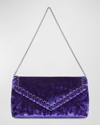 Whip Velvet Envelope Clutch Bag