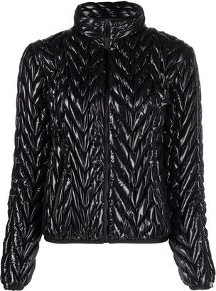 Chevron-quilted ski jacket