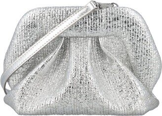 Bios Laminated Metallic-Finish Ruched Clutch Bag