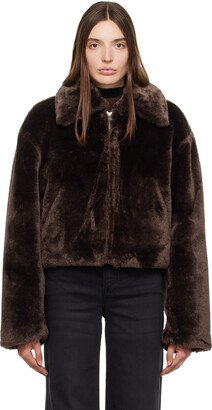 Brown Zip Faux-Fur Jacket