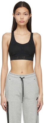 Black Swoosh Medium-Support Padded Sports Bra