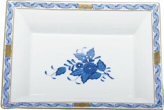 Chinese Bouquet Blue Jewelry Tray