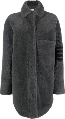 4-Bar stripe shearling jacket