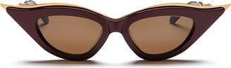 Goldcut-ii - Burgundy / Yellow Gold Sunglasses