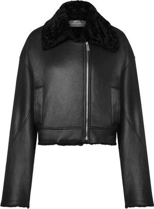 Nappa leather sheepskin coat